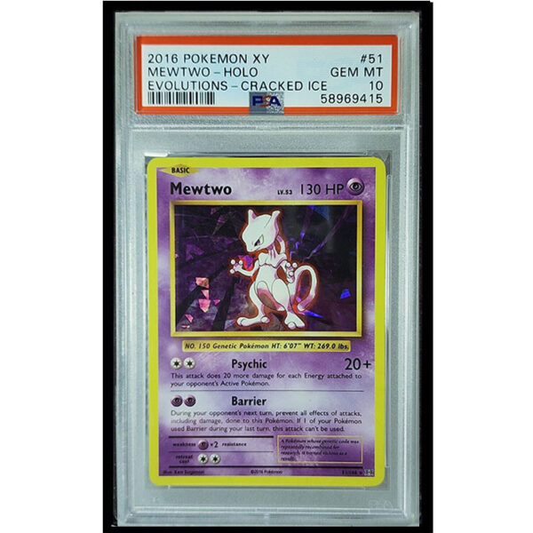 Pokemon Card Mewtwo Holo Evolutions Cracked Ice PSA 10 Gem Mint 2016 ...